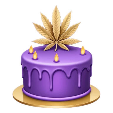 Los Angeles Kush cake in purple and gold sticker