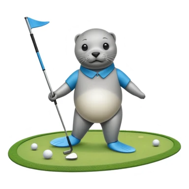 Seal golfing sticker