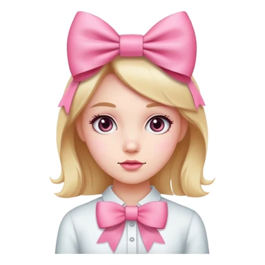 girl with pink bow sticker
