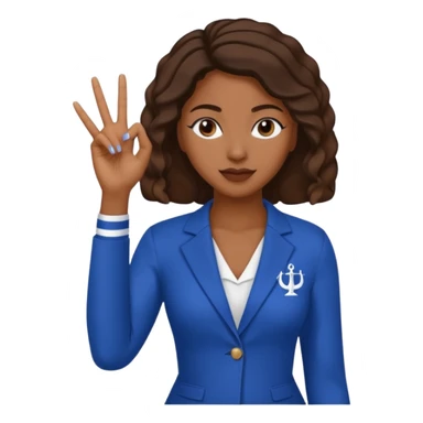 Zeta Phi Beta Sorority black women emoji. Use our hand sign sticker