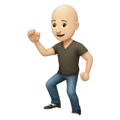 Bald Caucasian man playing cornhole sticker