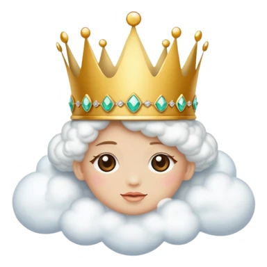 Put this 👑 on top  of 😶‍🌫️ with the face sticker