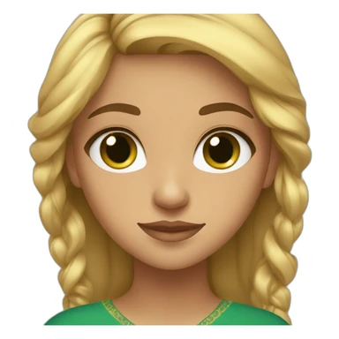 A Moroccan young girl with brown and blonde hair and green eyes sticker