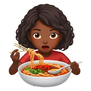 Aya nakamura eating spicy buldak noodles  sticker