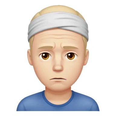 tired sad man with sweat on his forehead sticker