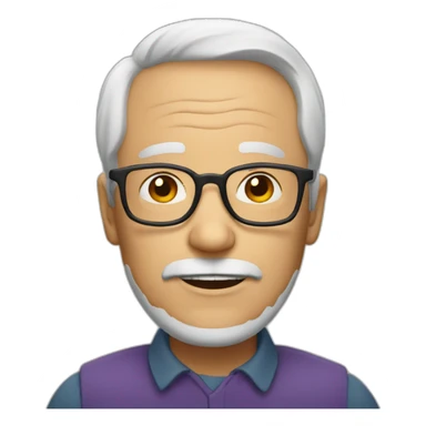 AI Emojis 62 yers old man with glasses sticker