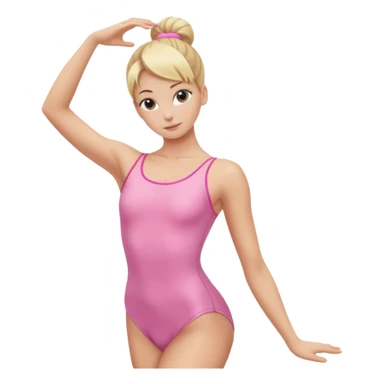Blonde Women with Bun, Ballet Dancer – sleek blonde bun, pink leotard, graceful posture. sticker