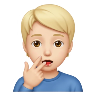 Shy with a finger in the mouth in a teasing way sticker