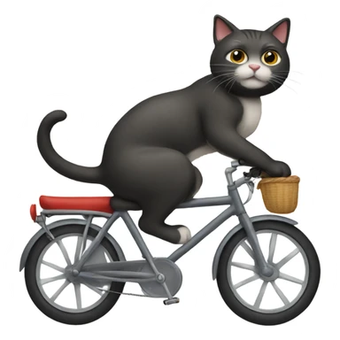 a cat on a bike sticker
