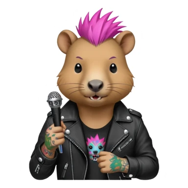 Punk vocalist capybara sticker