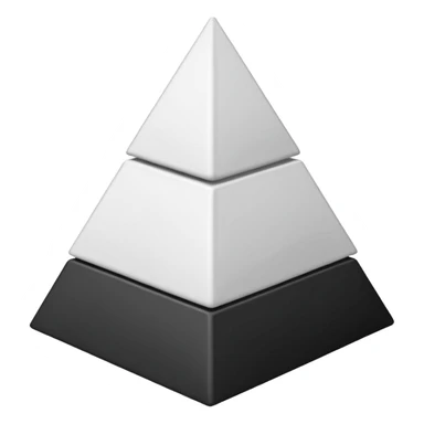 2D triangle with four horizontal lines drawn inside with vertical lines drawn in each 'section', to make boxes that become less and less as it goes to the top to demonstrate a social hierarchy (all black and white) sticker