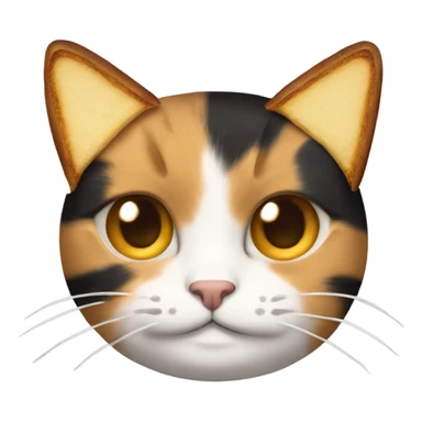 Calico cat with a grilled cheese sandwich  sticker