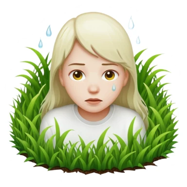 A person melting into the grass sticker