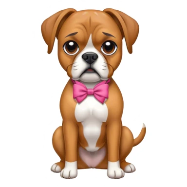 Boxer dog wearing bows sticker