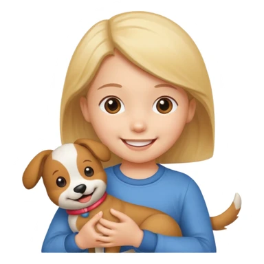 child with dog toy sticker