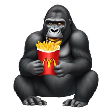 Gorilla eating mcdonalds sticker