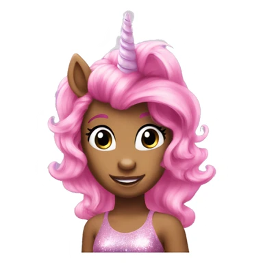 full size pink my little pony with glitter and unicorn horn sticker