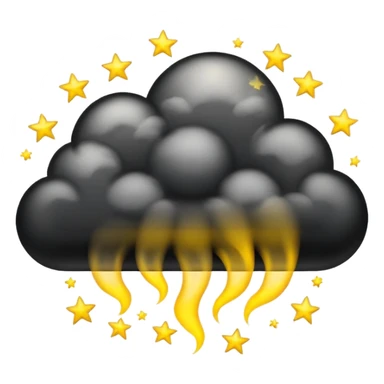 Black cloud with shiny yellow stars sticker