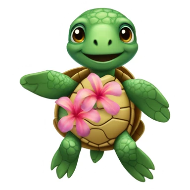Sea turtle wearing a lei’ sticker