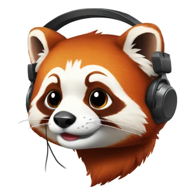 Red panda with gaming headset sticker