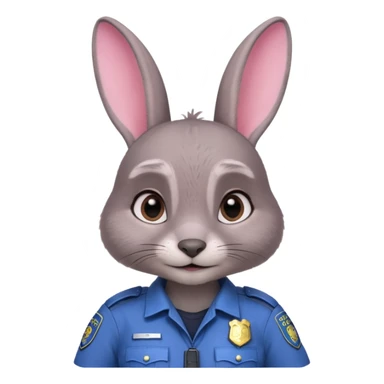 Judy Hopps (gray rabbit with police suit, without a cap) from the Zootopia Disney movie sticker