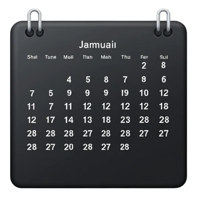 black calendar without numbers sticker