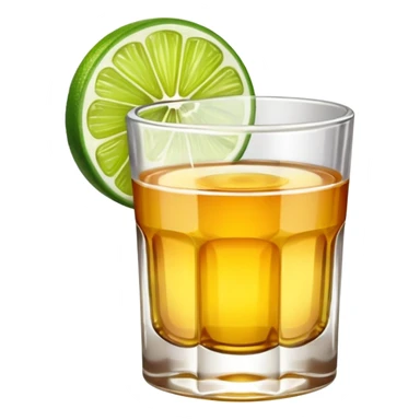 Tequila shot with lime sticker