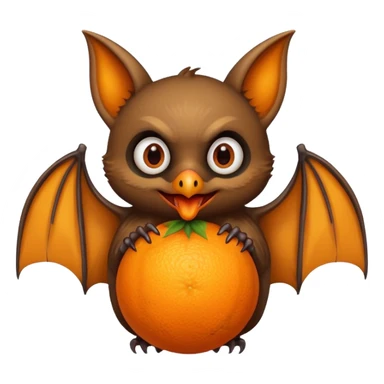 bat holding fruit sticker