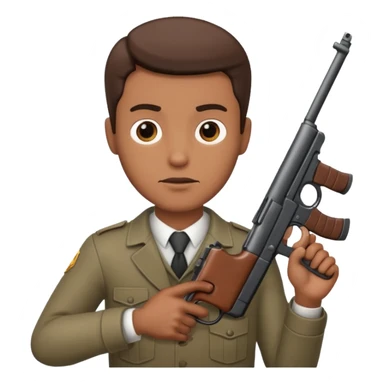 Man holding a gun sticker