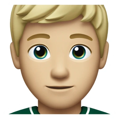 Minnesota wild hockey player boy with jersey with short blonde hair and blue eyes sticker