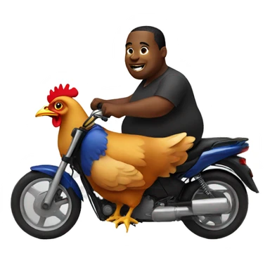 Fat black man riding a chicken sticker