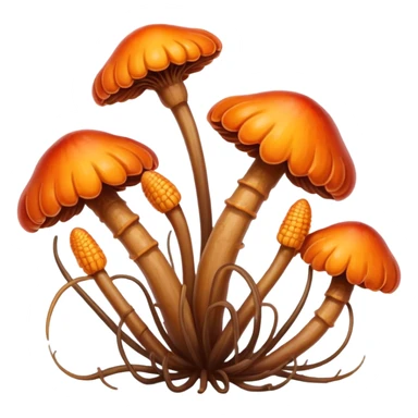 cordyceps mushroom icon apple emoji ios style sticker