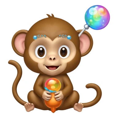 monkey blowing bubbles sticker