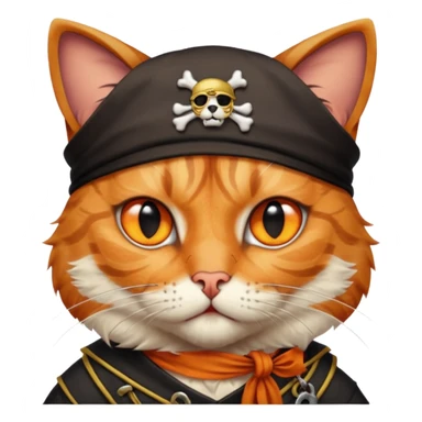 pirate cat with eye patch sticker