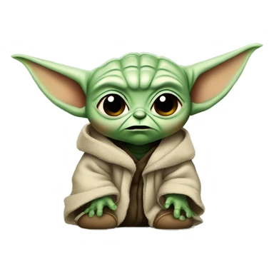 Angry baby yoda sticker