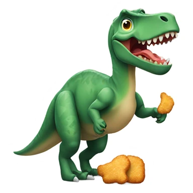 dinosaur holding a dino chicken nugget sticker