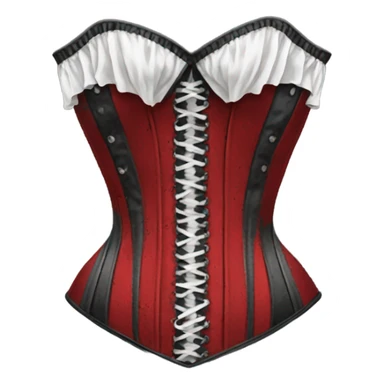 Red and black corset top stained with white paint sticker