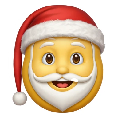Smiling emoji with santa hat on sticker