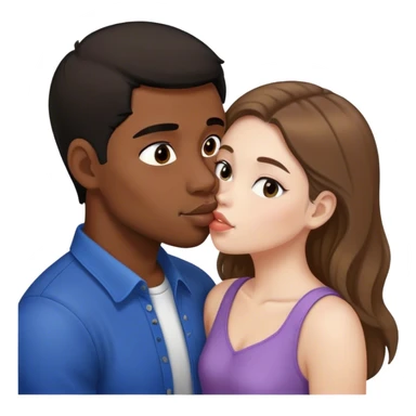 Light brown haired white girl kissing black haired Filipino man sticker