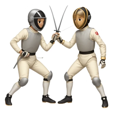  a fencing duel with epees sticker