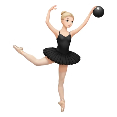 full body balet with black tutu holding ball sticker