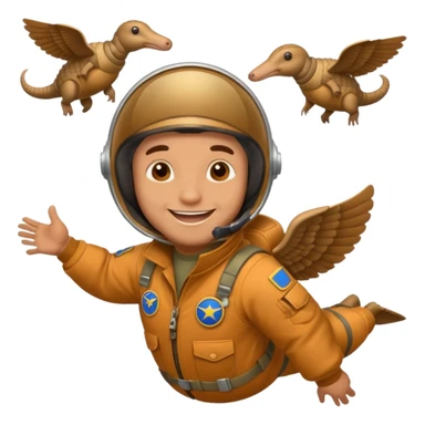 Man flying in the sky of armadillos sticker