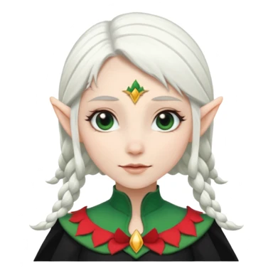 woman elves with white hair black dress  sticker