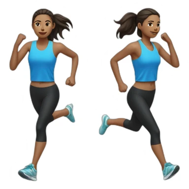 Runner girl with two tops sticker