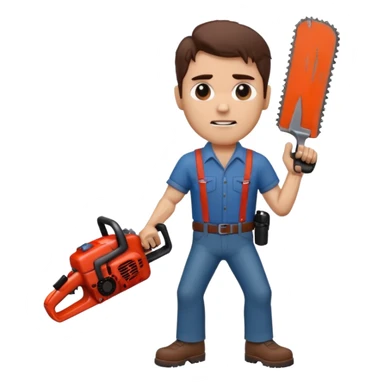  ash from the movie evil dead  movie Emoji with change all in the place of his right hand sticker