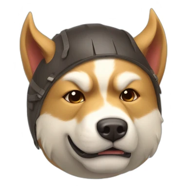 hog-rider-clash-royAL WITH AKITA INU HEAD sticker