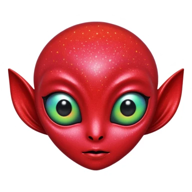 red glitter alien sticker