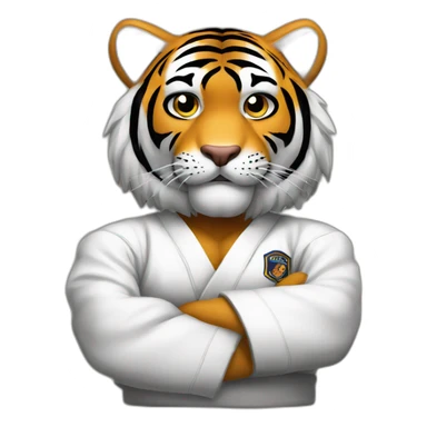 Tiger Barely  jiu jitsu with his arms crossed sticker