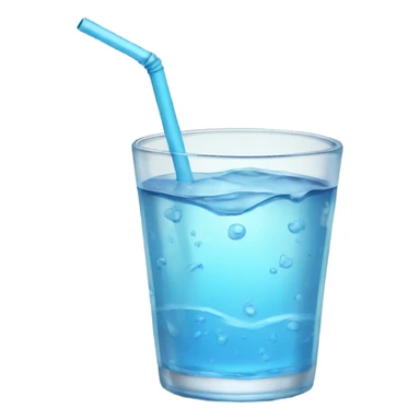 A huge glass of water with a curly straw sticker