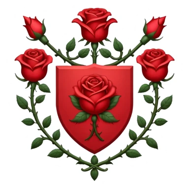 brasão medieval rosa de sangue vermelha sticker